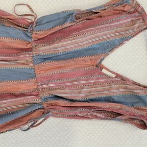 V Neck Cinched Waist Dress